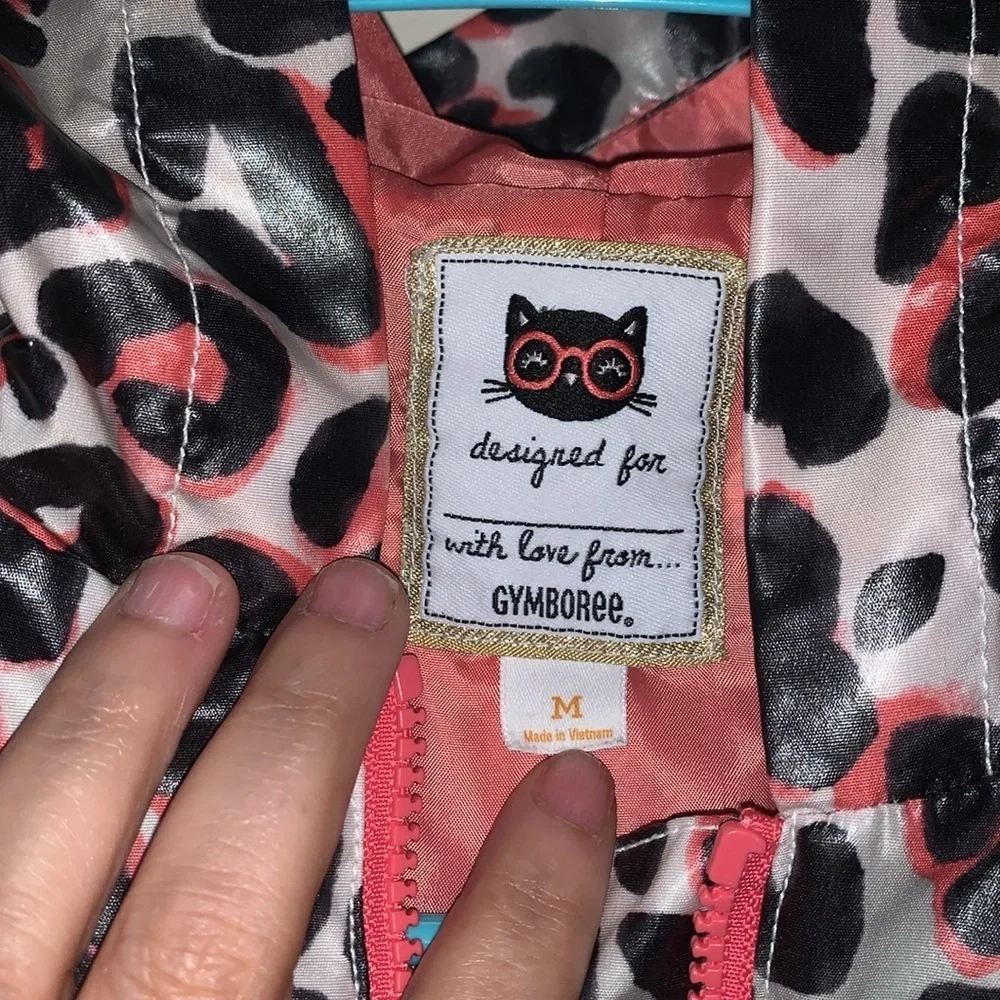 Gymboree Leopard Print Raincoat - Pink and Black